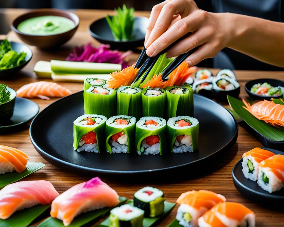 sushi catering presentation